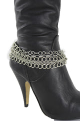 Gold / Silver Metal Wide Boot Chain Bracelet Anklet Link Shoe Charm Women Fashion Jewelry - alwaystyle4you - 3