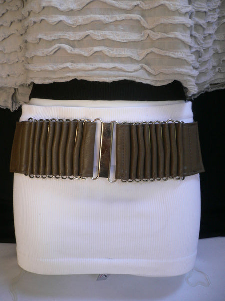 Beige Black Gray Brown Wide Waist Hip Belt Silver Metal Buckle New Women Fashion Accessories XS S M - alwaystyle4you - 21