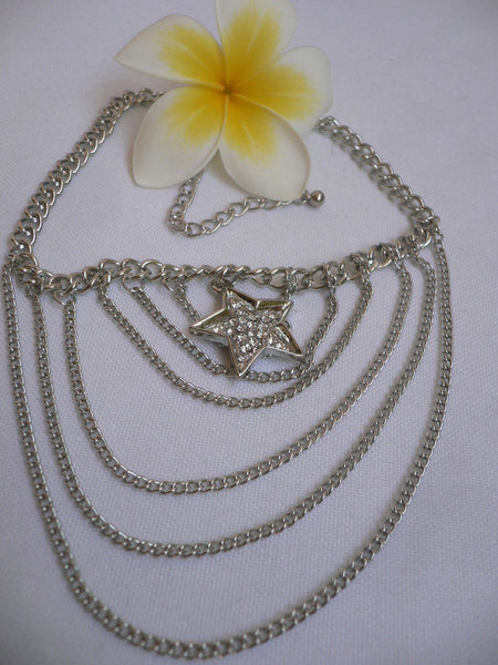Gold / Silver Boot Big Star Multi Trendy Chain Silver Rhinestones Western Style - alwaystyle4you - 18
