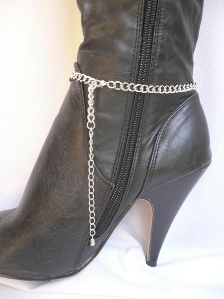 Gold / Silver Boot Big Star Multi Trendy Chain Silver Rhinestones Western Style - alwaystyle4you - 20