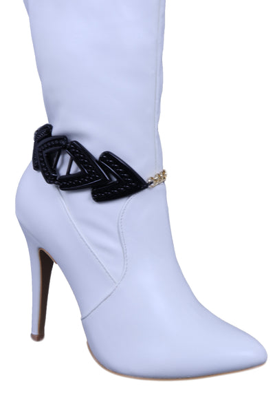 Women Gold Boot Chain Bracelet Western Shoe Black Arrow Retro Style Charm Anklet One Size