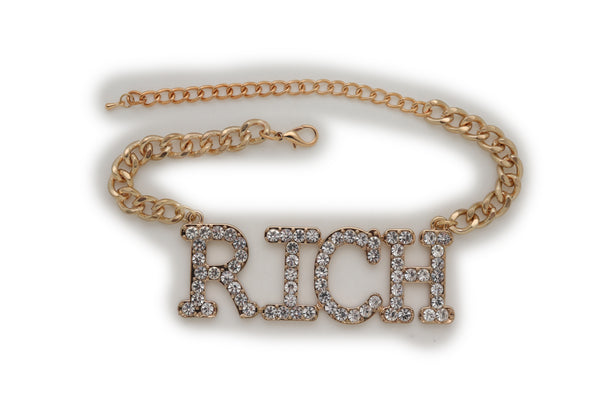 Brand New Women Western Gold Metal Chain Boot Bracelet RICH Shoe Charm Anklet Bling Cool
