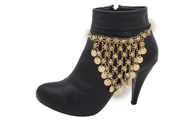 Brand New Women Gold Boot Chain Bracelet Western Shoe Ethnic Coin Charm Fashion Jewelry