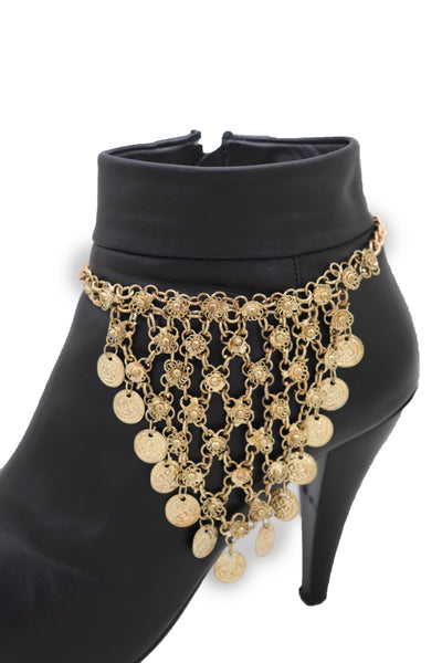 Brand New Women Gold Boot Chain Bracelet Western Shoe Ethnic Coin Charm Fashion Jewelry