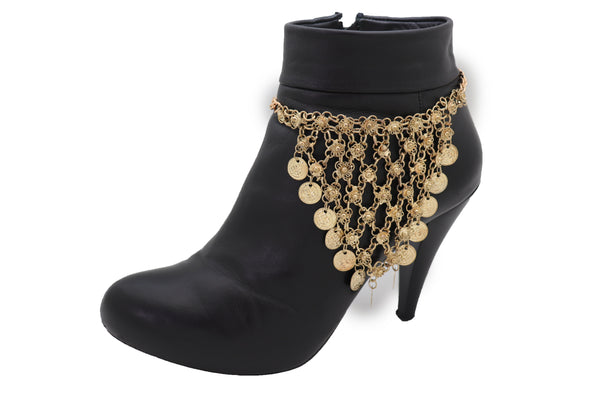 Brand New Women Gold Boot Chain Bracelet Western Shoe Ethnic Coin Charm Fashion Jewelry