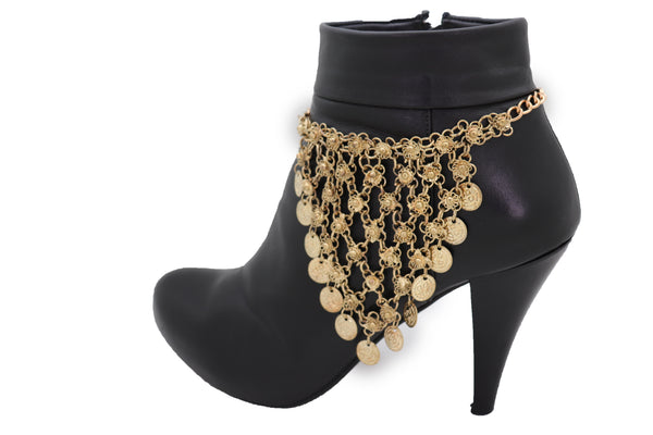 Brand New Women Gold Boot Chain Bracelet Western Shoe Ethnic Coin Charm Fashion Jewelry