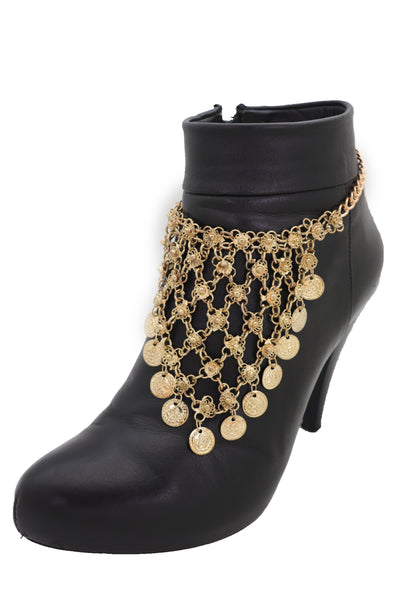 Brand New Women Gold Boot Chain Bracelet Western Shoe Ethnic Coin Charm Fashion Jewelry