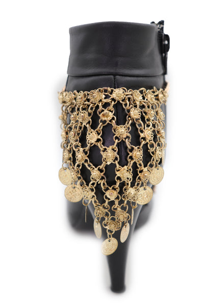 Brand New Women Gold Boot Chain Bracelet Western Shoe Ethnic Coin Charm Fashion Jewelry