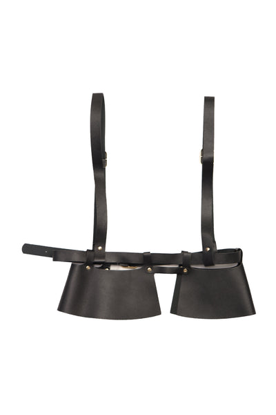Brand New Women Black Faux Leather Steampunk Fashion Belt Suspender Adjustable Size XS S