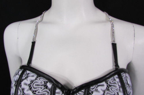 New Women Fashion Decorative Accessories Lingerie Bra Straps Silver Rhinestones