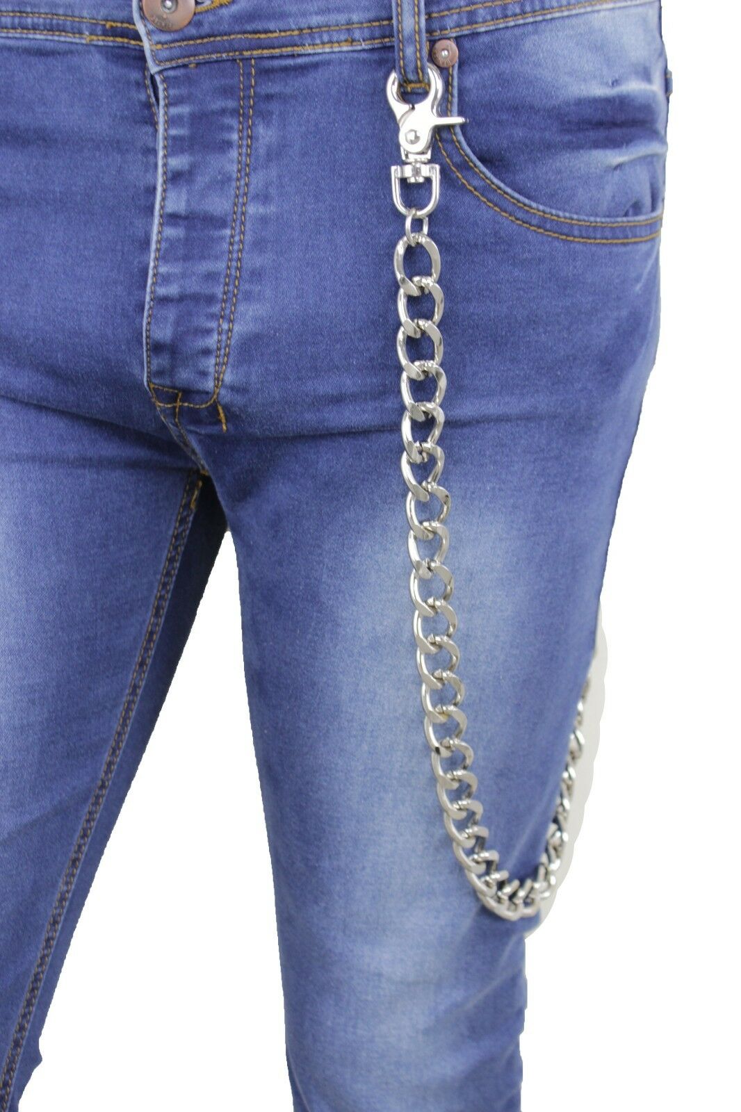 Men Women Silver Metal Extra Long Wallet Chain Heavy Biker Thick Links –  alwaystyle4you