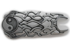 Yin and Yang Fireball Flame Metal Belt Buckle