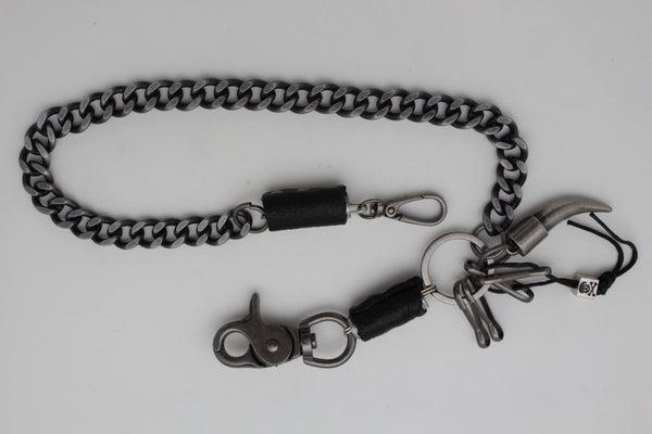Antique Silver Metal Long Wallet Chains Horn Spike Skull Motorcycle Biker Rocker Men Accessories