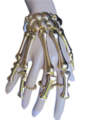 Gold Silver Metal 5 Fingers Skeleton Hand Chain Bracelet