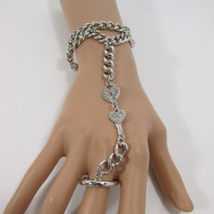 Lock & Key Connected Metal Hand Chain