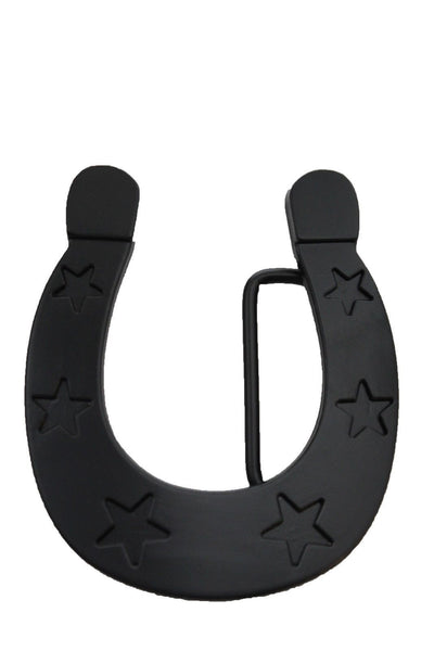 Black Metal Horseshoe Texas Star Luck Belt Buckle New Men Women Rodeo Accessories