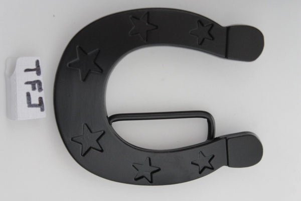 Black Metal Horseshoe Texas Star Luck Belt Buckle New Men Women Rodeo Accessories