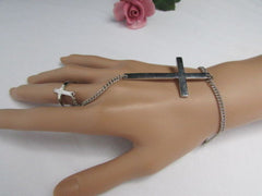 Women Gold Metal Wide Bracelet Silver Sparkling Glitter