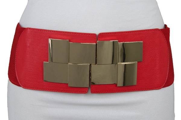 Brand New Women Rusty Gold Metal Chain Belt British Red Cross Star Charm S M