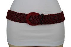 Two Tone Faux Leather Classic Braided Belt