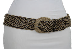 Two Tone Faux Leather Classic Braided Belt