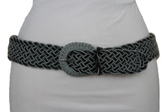 Two Tone Faux Leather Classic Braided Belt