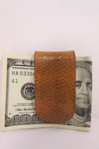 Genuine Leather Magnetic Money Clip Wallet – Dark Brown, Handmade, With Credit Card Slots (Unisex)
