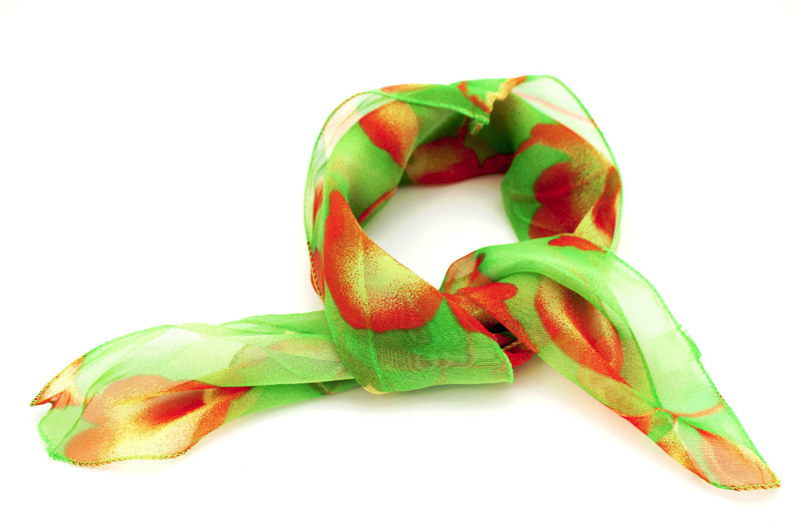 Brown Dark Brown Green Mini Fabric Neck Scarf Tie Necklace Pocket