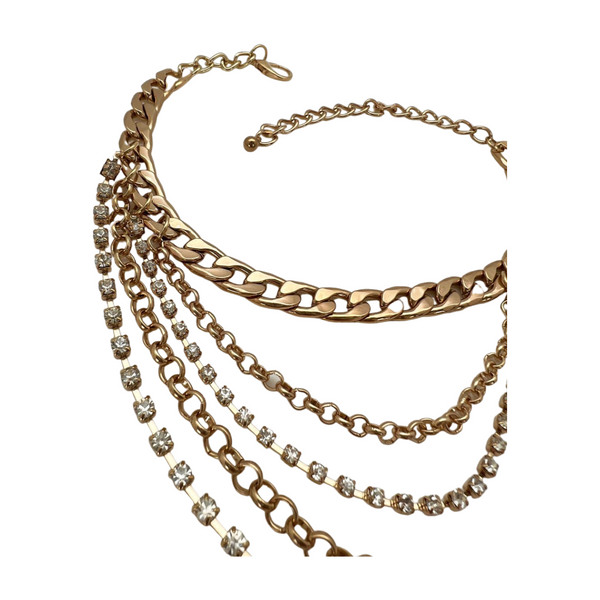 Brand New Women Gold Metal Boot Chain Bracelet Anklet Shoe Multi Strand Back Charm Jewelry One Size