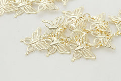 Cute Earrings Gold Color Shiny Metal Butterfly Charm Spring Summer
