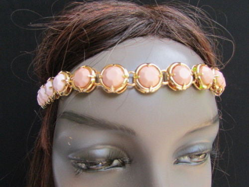 Elastic Head Chain Silver Cream Black White Blue Teal Beads Hair Piece Jewelry Women Wedding Accessories