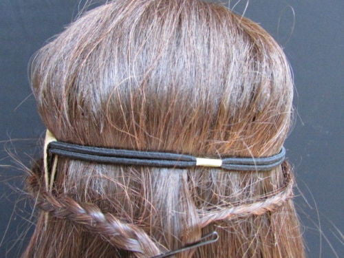 Elastic Head Chain Silver Cream Black White Blue Teal Beads Hair Piece Jewelry Women Wedding Accessories