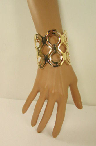 Gold / Silver Thin Metal Hand Cuff Bracelet Geometric Shapes New Women Fashion Jewelry Accessories - alwaystyle4you - 11