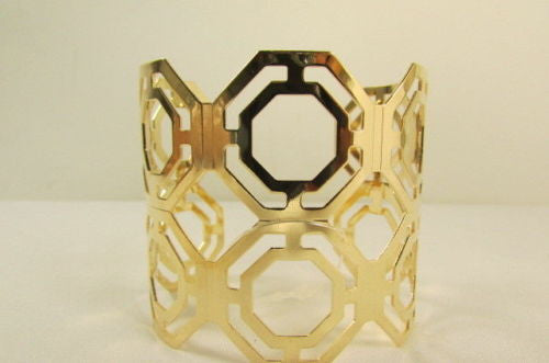 Gold / Silver Thin Metal Hand Cuff Bracelet Geometric Shapes New Women Fashion Jewelry Accessories - alwaystyle4you - 12