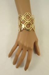 Gold / Silver Thin Metal Hand Cuff Bracelet Geometric Shapes Women Fashion Jewelry Accessories - alwaystyle4you - 1