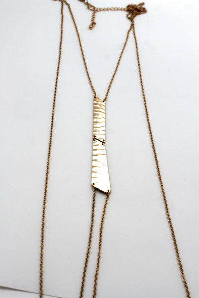 Gold Double Metal Plate Body Chains Long Necklace Jewelry Beach Harness Bikini Basic New Women Accessories