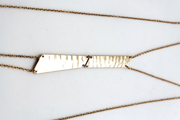 Gold Double Metal Plate Body Chains Long Necklace Jewelry Beach Harness Bikini Basic New Women Accessories