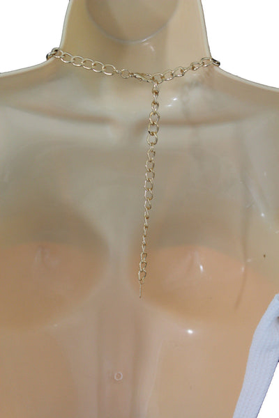 Gold Metal Body Chains Harness Cross Charm long Necklace New Women Fashion Jewelry Accessories