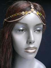 Gold Metal Chain Hair Piece Chic Headband Head Waves Coins Women Trendy Fashionable