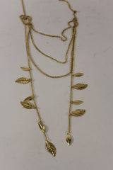 Gold Metal Head Chain Front Forehead Back Face Side Tassle Leaves Strand