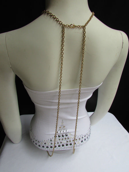 Gold Metal Sexy Body Chain Big Yellow Cute Butterfly Necklace New Women Fashion Jewelry Accessories