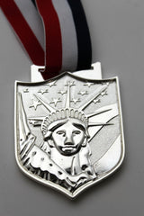 Gold Silver Metal Plate Big USA NYC Statue Of Liberty Pendant Necklace Men