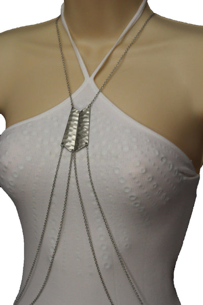 Gold Silver Body Chain Double Metal Plate Classic Chic Long Necklace New Women Jewelry Accessories