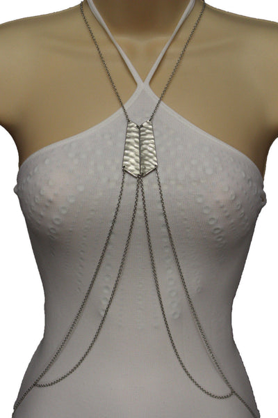 Gold Silver Body Chain Double Metal Plate Classic Chic Long Necklace New Women Jewelry Accessories