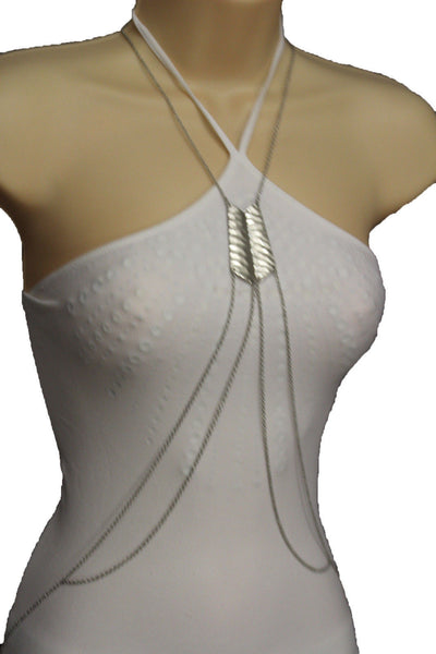 Gold Silver Body Chain Double Metal Plate Classic Chic Long Necklace New Women Jewelry Accessories
