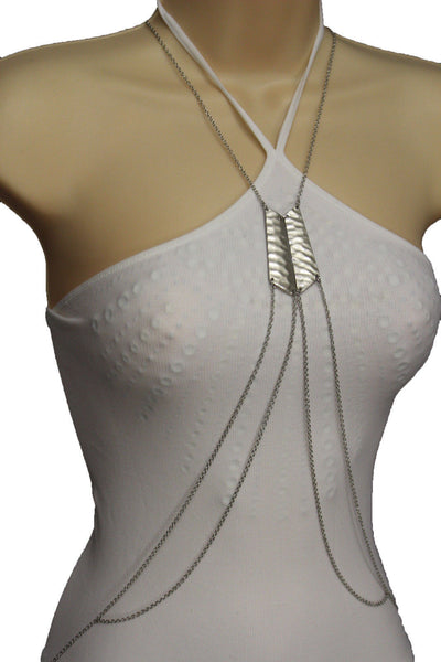Gold Silver Body Chain Double Metal Plate Classic Chic Long Necklace New Women Jewelry Accessories