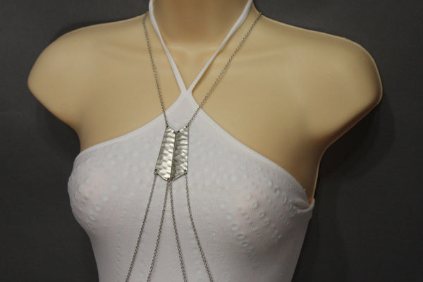Gold Silver Body Chain Double Metal Plate Classic Chic Long Necklace New Women Jewelry Accessories