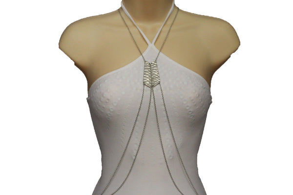 Gold Silver Body Chain Double Metal Plate Classic Chic Long Necklace New Women Jewelry Accessories