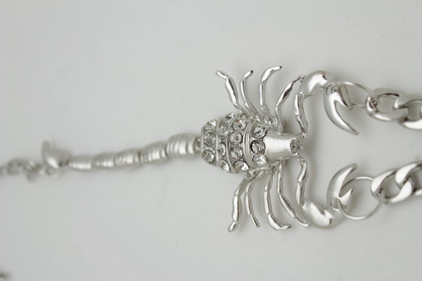 Gold Silver Copper Metal Chain Bling Boot Bracelet Shoe Animal Charm Scorpion Women Accessories