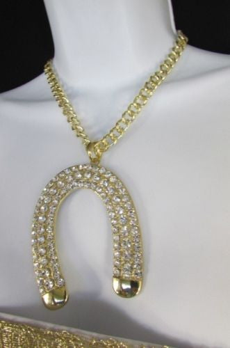 New Women Gold Metal Head Chain Wrist Bracelet Chunky Links Connected Ring